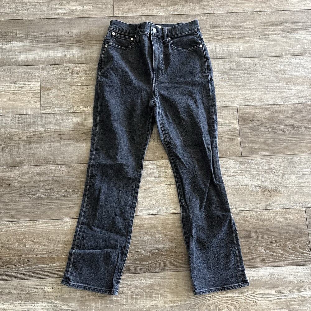 Madewell Jeans Womens 25 Black Gray Slim Crop‎ Demi-Boot High Rise Denim
